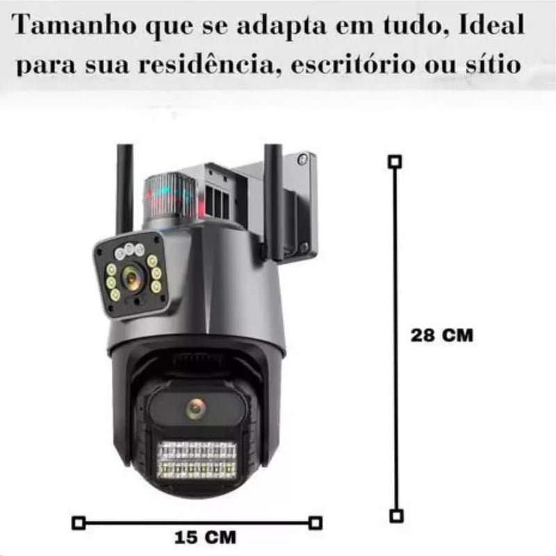 Câmera De Segurança WiFi ICSEE Externa Lente Dupla Com Sirene Full Hd Wifi Visão Noturna App Icsee