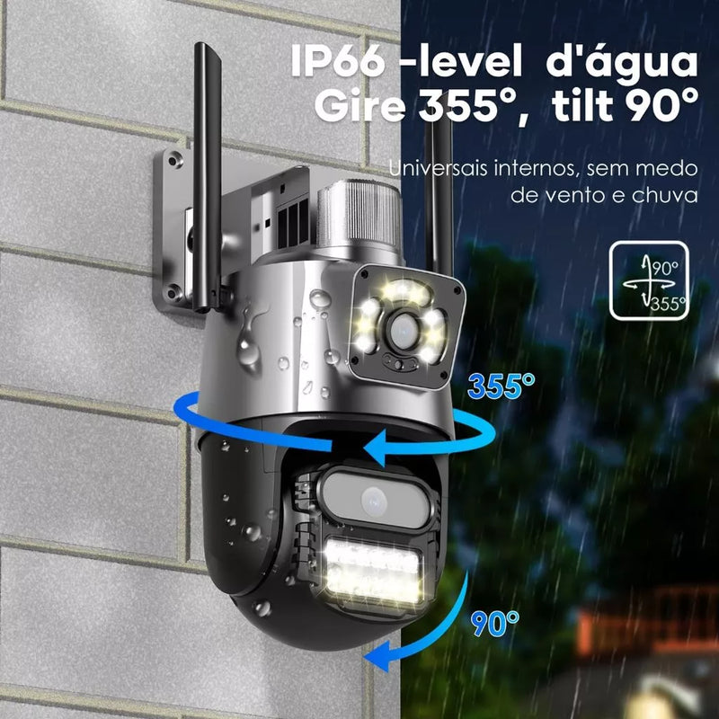 Câmera De Segurança WiFi ICSEE Externa Lente Dupla Com Sirene Full Hd Wifi Visão Noturna App Icsee