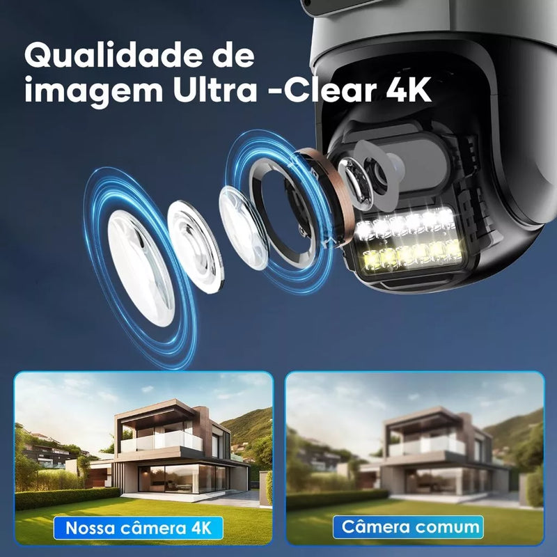 Câmera De Segurança WiFi ICSEE Externa Lente Dupla Com Sirene Full Hd Wifi Visão Noturna App Icsee