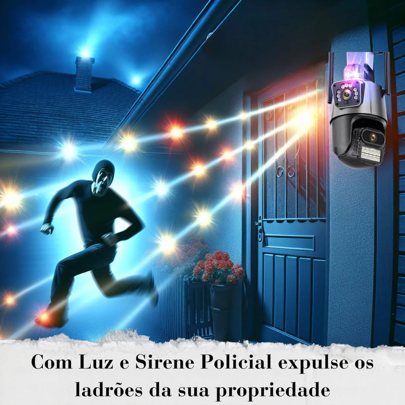 Câmera De Segurança WiFi ICSEE Externa Lente Dupla Com Sirene Full Hd Wifi Visão Noturna App Icsee